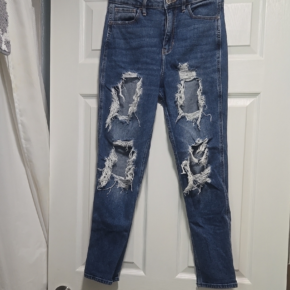 Distressed Hollister Blue Jeans